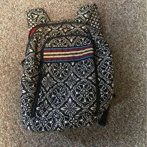 Vera Bradley Barcelona backpack. Black and white with red interior